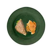 Load image into Gallery viewer, juliska puro basil dessert salad plate with food
