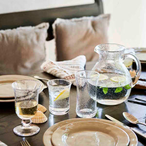Juliska Provence Glass Clear Goblet with pitcher and tumblers