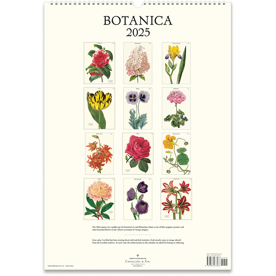 Botanica 2025 Wall Calendar Charleston Street