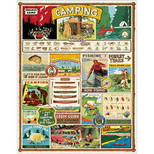 Load image into Gallery viewer, Cavallini and co vintage puzzle camping 
