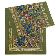 Load image into Gallery viewer, couleur nature jardin blue and vert table runner
