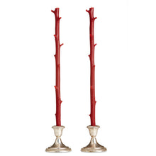 Load image into Gallery viewer, White Chocolate Stick Candles, Pair Dark Cherry
