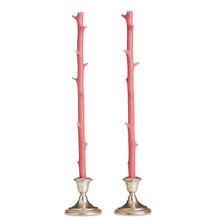 Load image into Gallery viewer, White Chocolate Stick Candles, Pair Watermelon Pink
