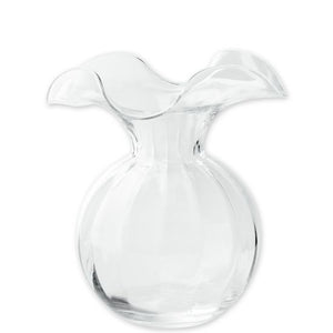 Vietri Hibiscus Glass Clear Vase, Medium