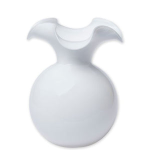 Vietri Hibiscus Glass White Vase, Medium