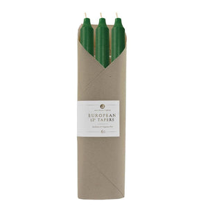 Hunter Green 12" Taper Candles