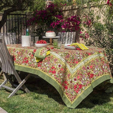 Load image into Gallery viewer, Jardin Red &amp; Green Tablecloth
