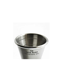 Load image into Gallery viewer, jack rudy japanese style jigger cocktail measure 1 oz end with half ounce and .25 oz lines

