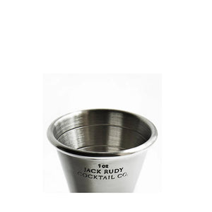 jack rudy japanese style jigger cocktail measure 1 oz end with half ounce and .25 oz lines
