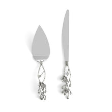 Load image into Gallery viewer, Michael Aram White Orchid Wedding Cake Knife &amp; Server Set

