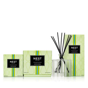 Nest Coconut & Palm 3-Wick Candle classic candle and reed diffuser