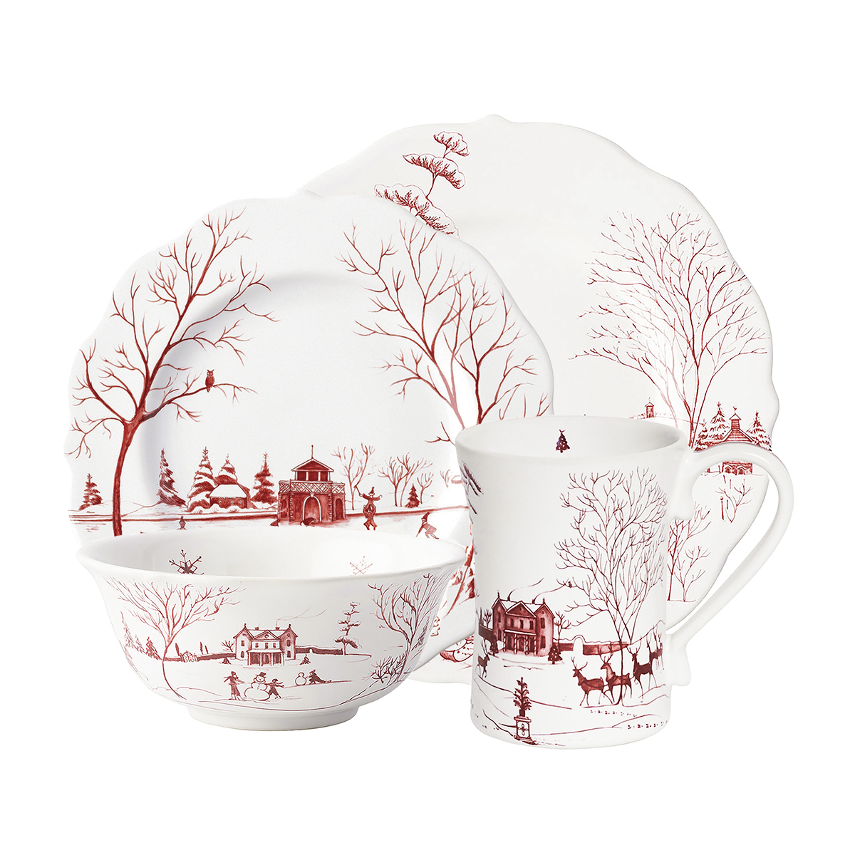 Juliska's Country Estate Winter Frolic Ruby Dinnerware Collection