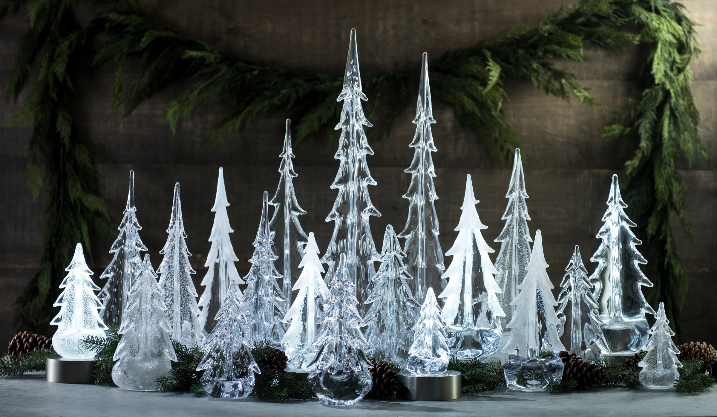 Glass Evergreen Trees