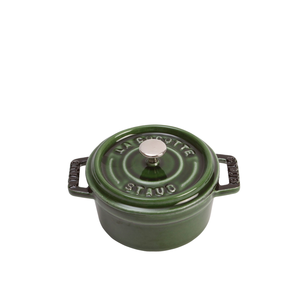 a small green staud dutch oven 