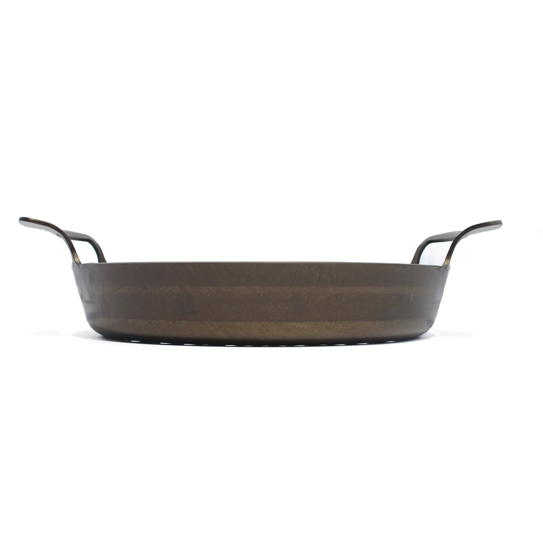 10 inch carbon steel pan with two handles for grilling