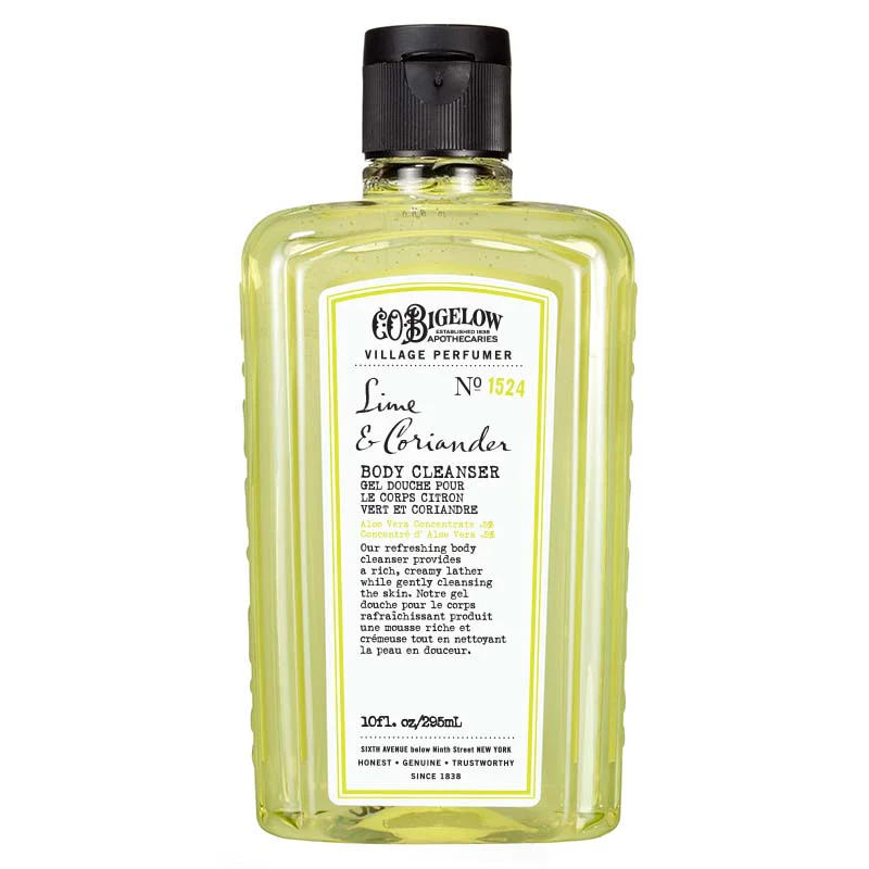 Bottle of Bigelow Lime & Coriander body cleanser 