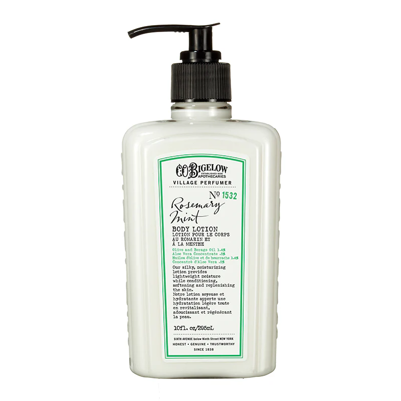 Rosemary mint body lotion bottle