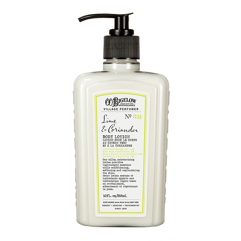 Body lotion bottle with pump and label 