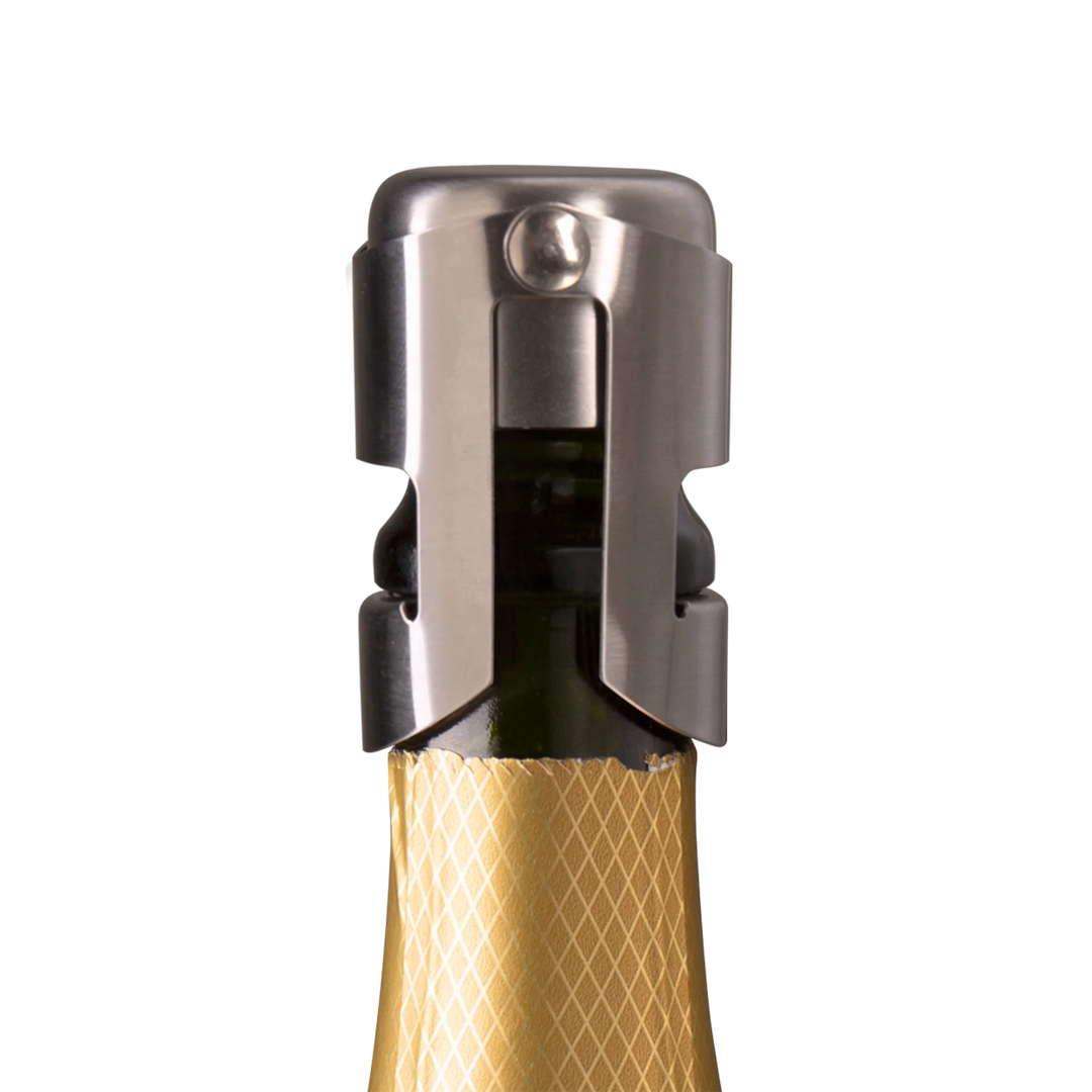 Close-up of a champagne bottle stopper 