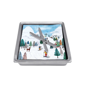 Mariposa Crossed Skis Napkin Box Set