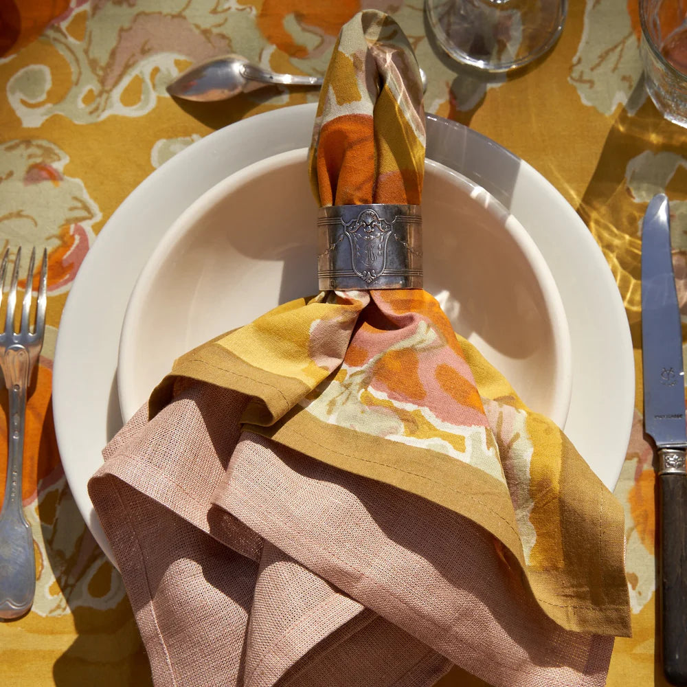 Pumpkin Orange & Mustard Napkin Set/6