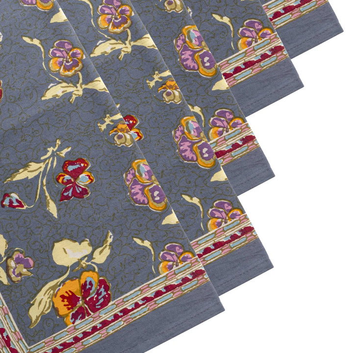 Pansy Red & Grey Napkin Set/6