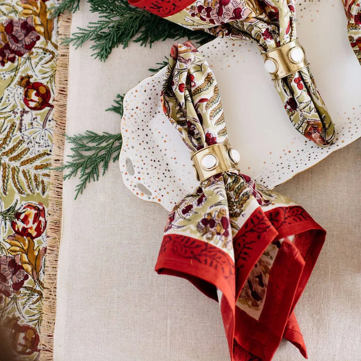 Winter Garden Red & Green Napkin Set/6