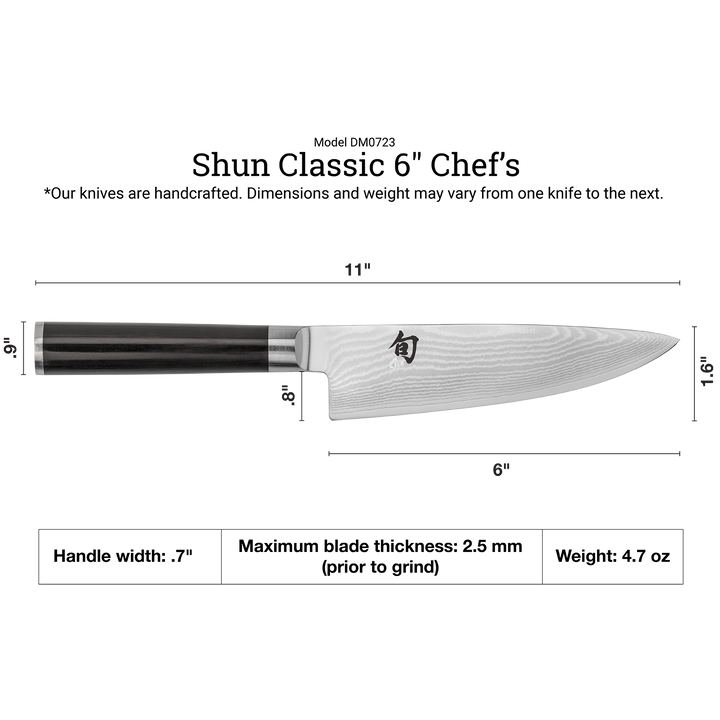 Shun Cutlery Classic Chef's Knife 6"