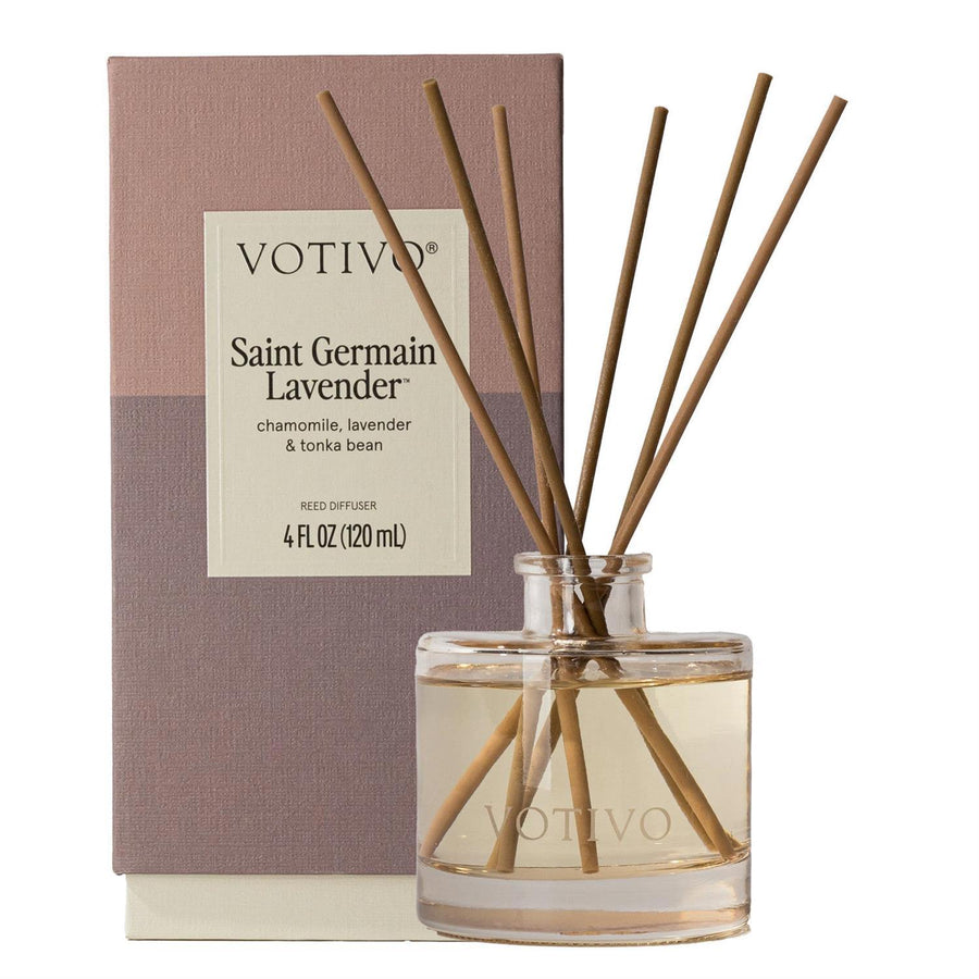 Votivo Saint Germain Lavender reed diffuser with packaging 