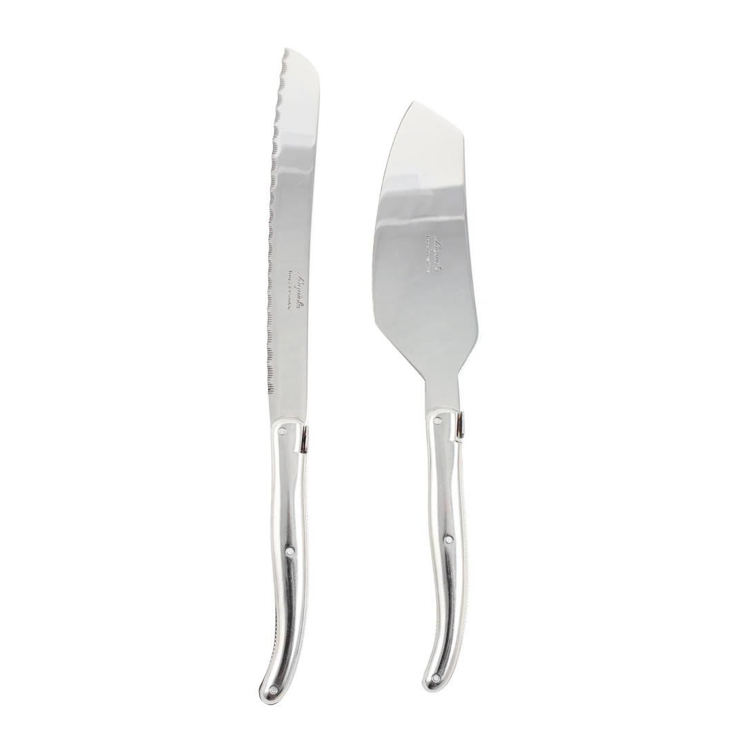 Laguiole Platine Stainless Cake Knife Set