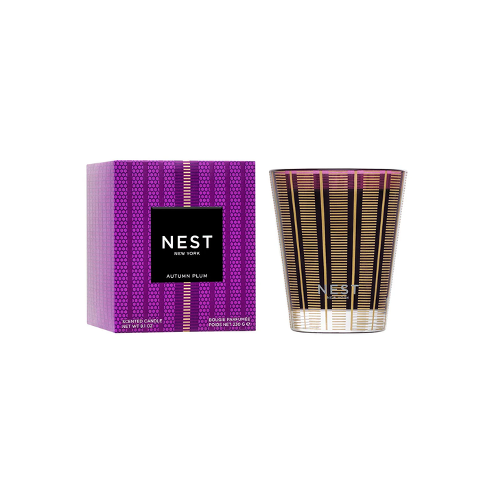 NEST New York Autumn Plum votive candle and packaging on a white background
