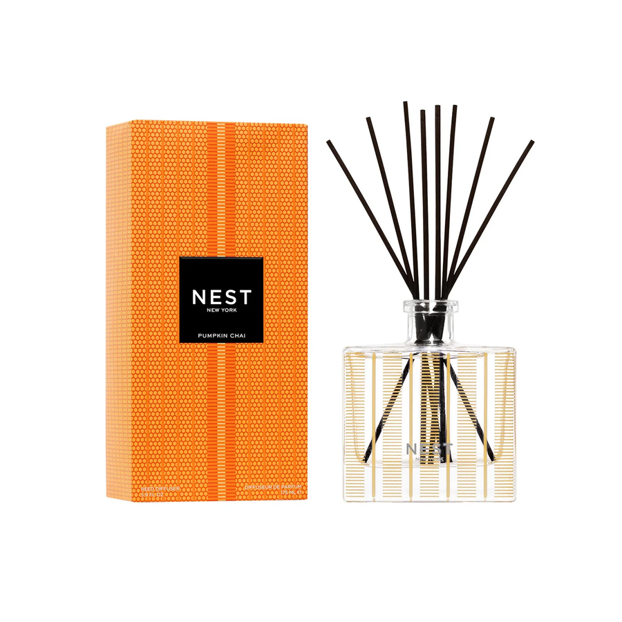 Nest Pumpkin Chai diffuser with orange packaging