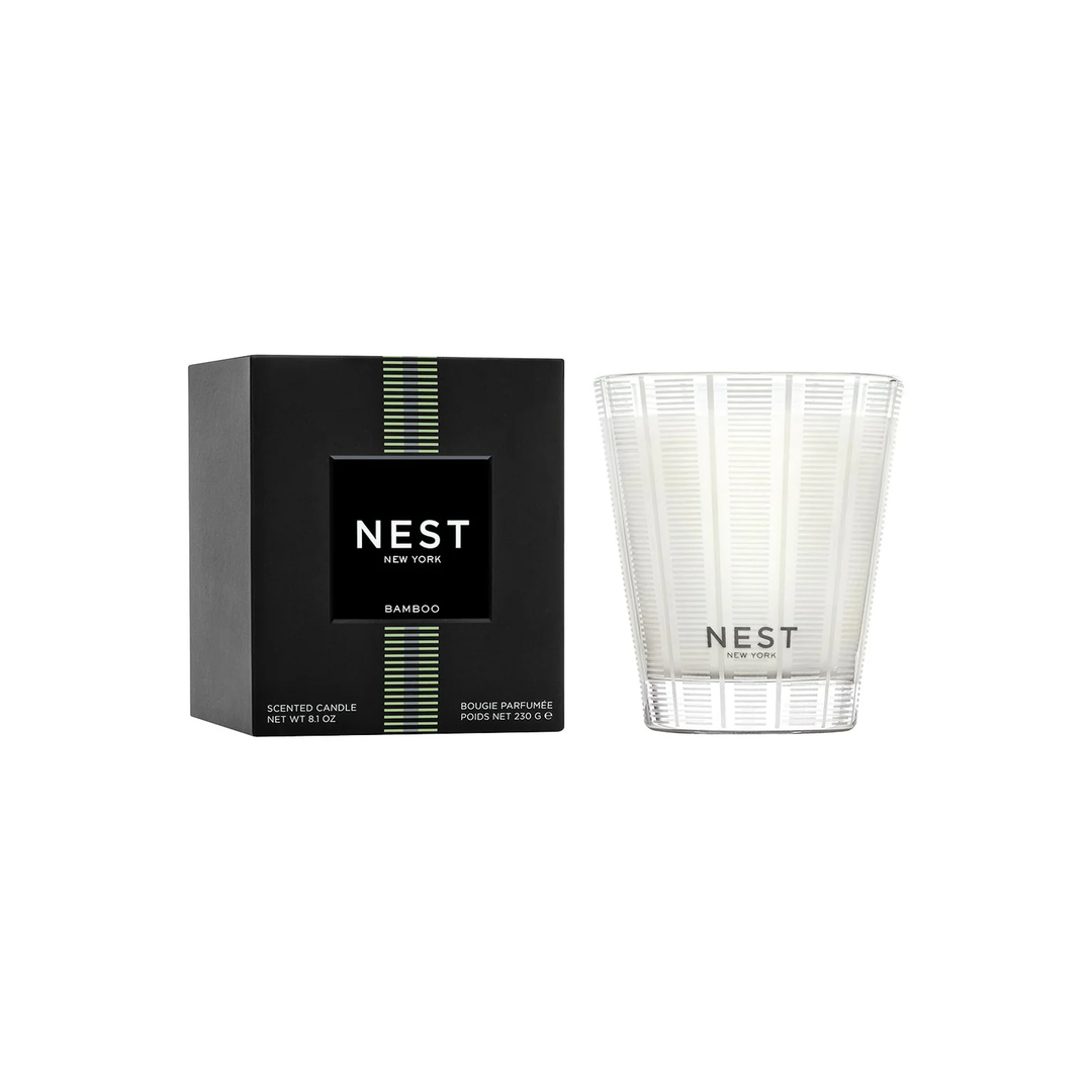NEST New York bamboo scented candle and packaging