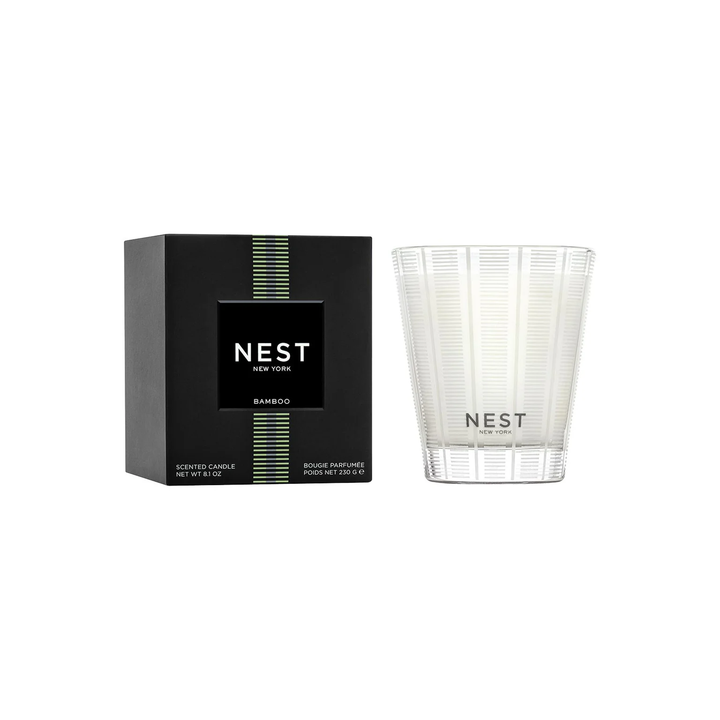 NEST New York bamboo scented candle and packaging