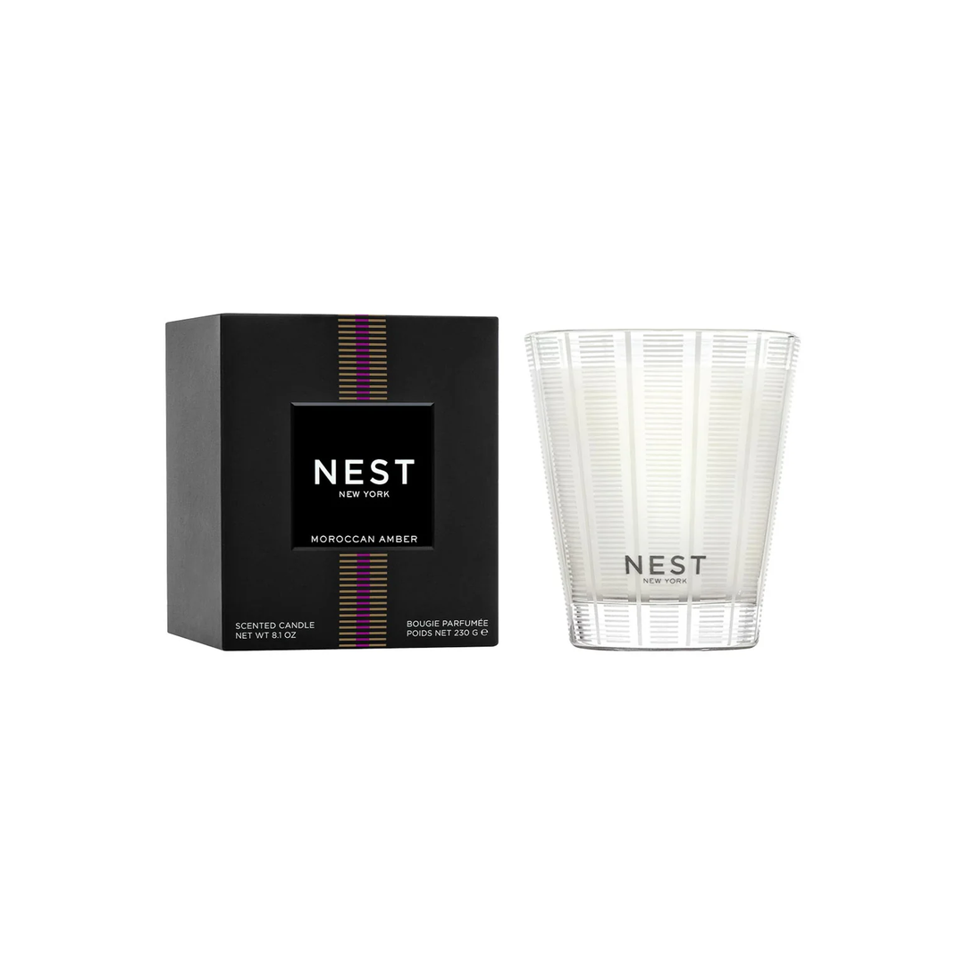 NEST New York Moroccan Amber candle and packaging