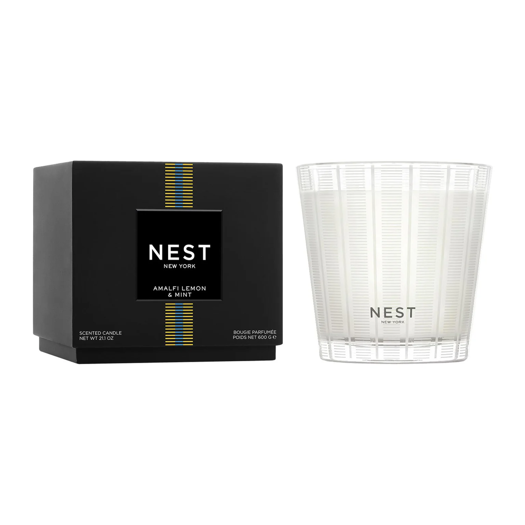 Nest New York Amalfi Lemon and Mint candle and packaging on a white background