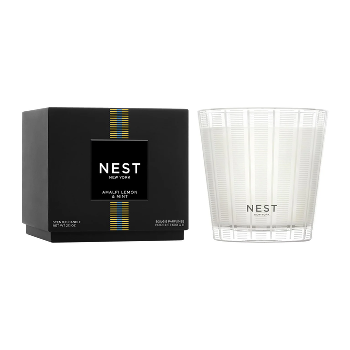 Nest New York Amalfi Lemon and Mint candle and packaging on a white background