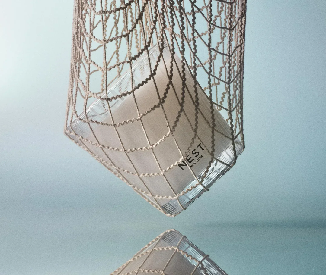 Nest Ocean Mist and Sea Salt candle in a net