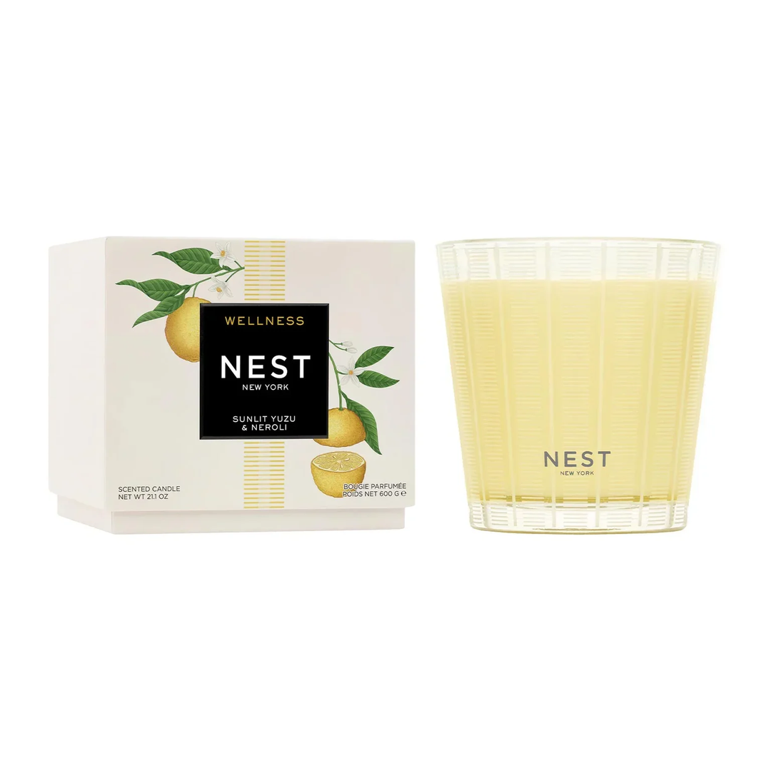 NEST New York sunlit yuzu and neroli  candle and packaging 