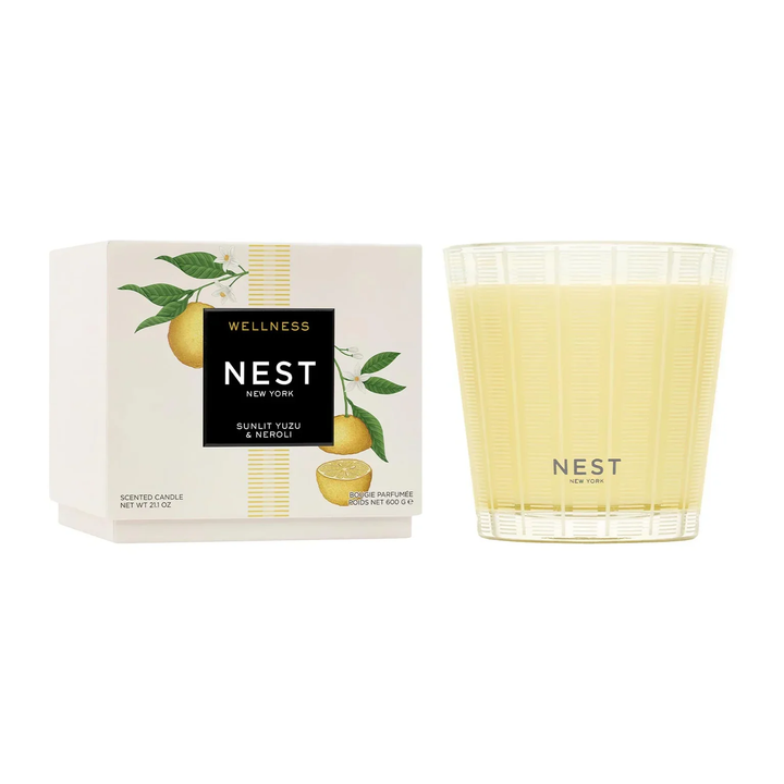 NEST New York sunlit yuzu and neroli  candle and packaging 