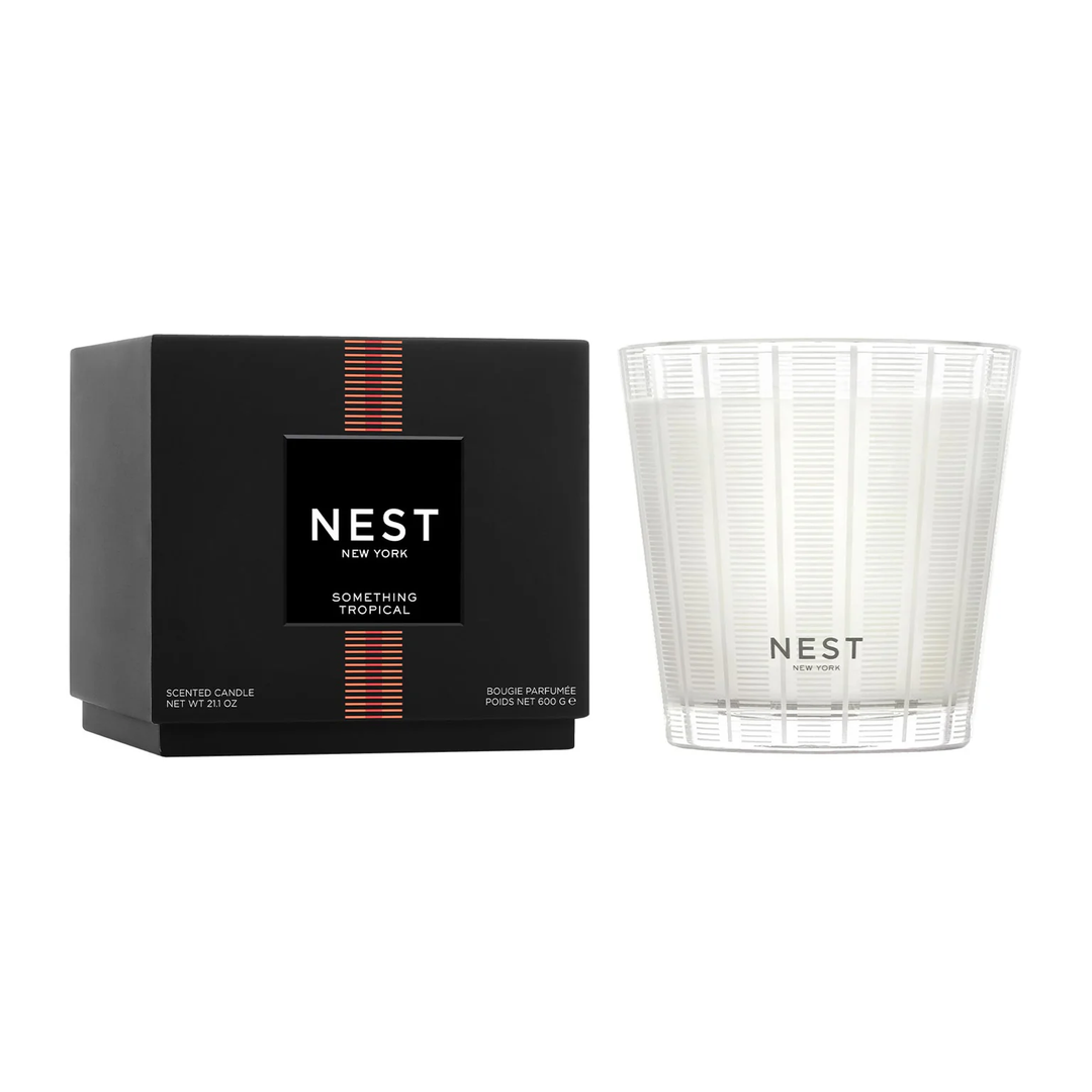 Nest New York  Something Tropical Three Wick candle and packaging 