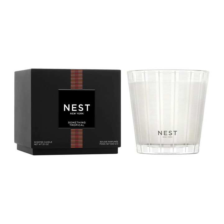 Nest New York  Something Tropical Three Wick candle and packaging 