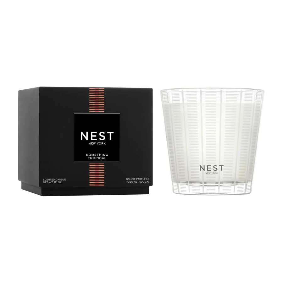 Nest New York  Something Tropical Three Wick candle and packaging 