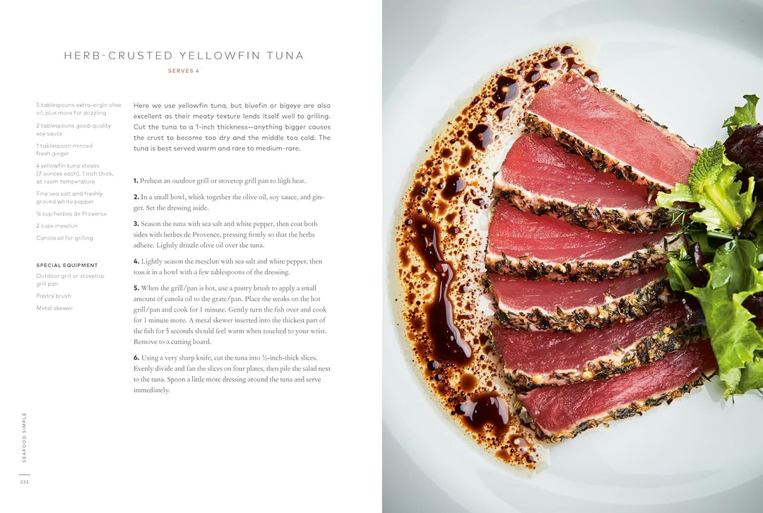A recipe previer for herb-cursted yellowfin tune