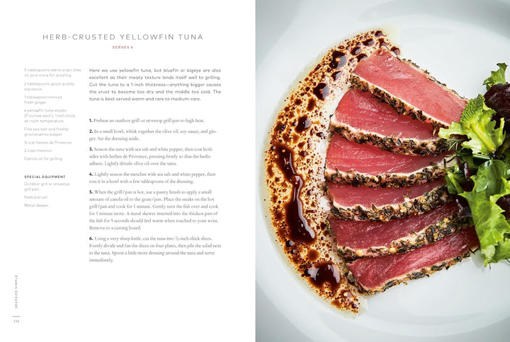 A recipe previer for herb-cursted yellowfin tune