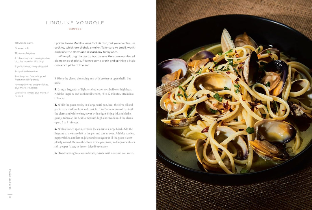 A recipe previer for linguine vongole
