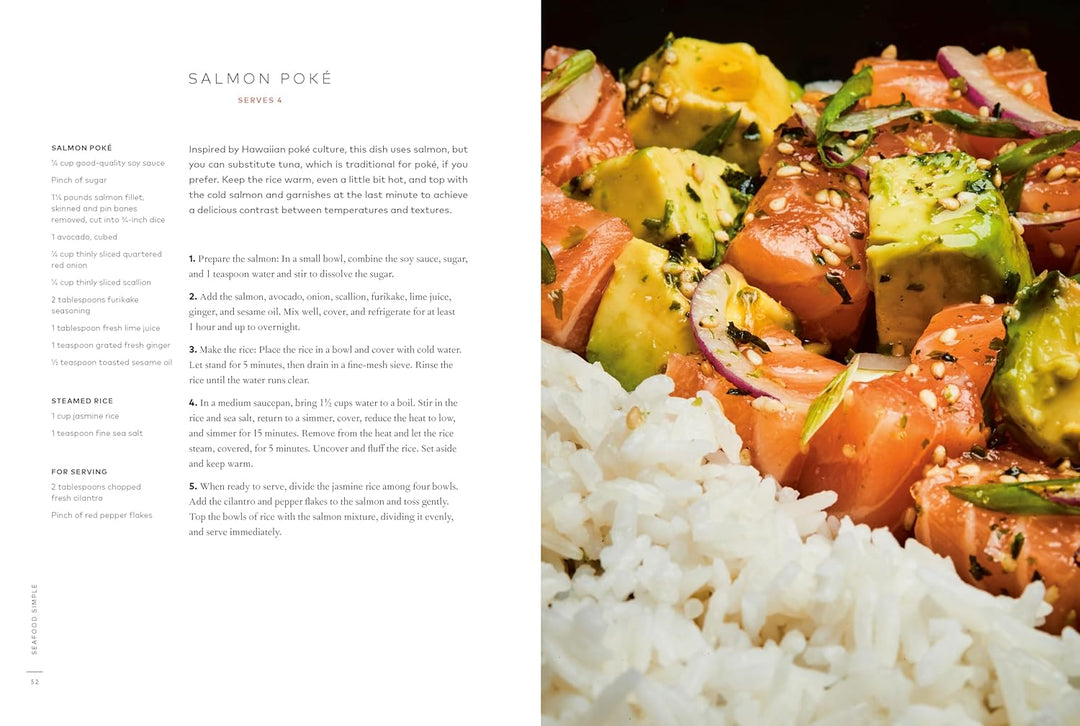 A recipe preview for salmon poke