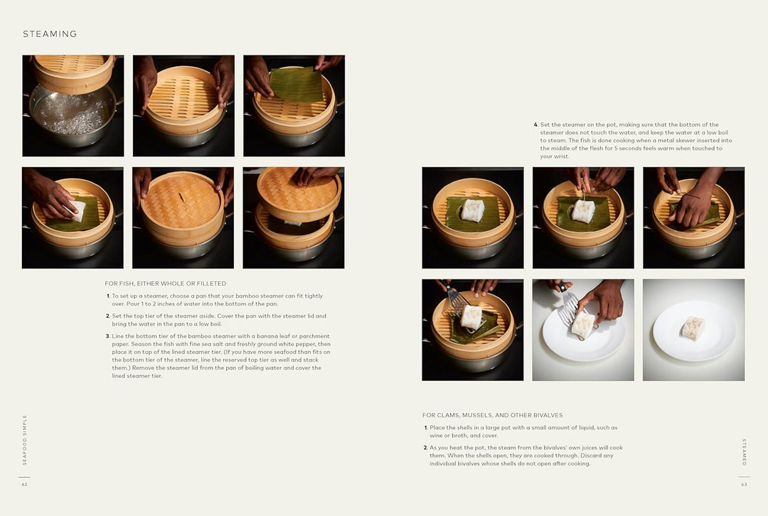 A preview of a cookbook detailing how to use a bamboo steamer