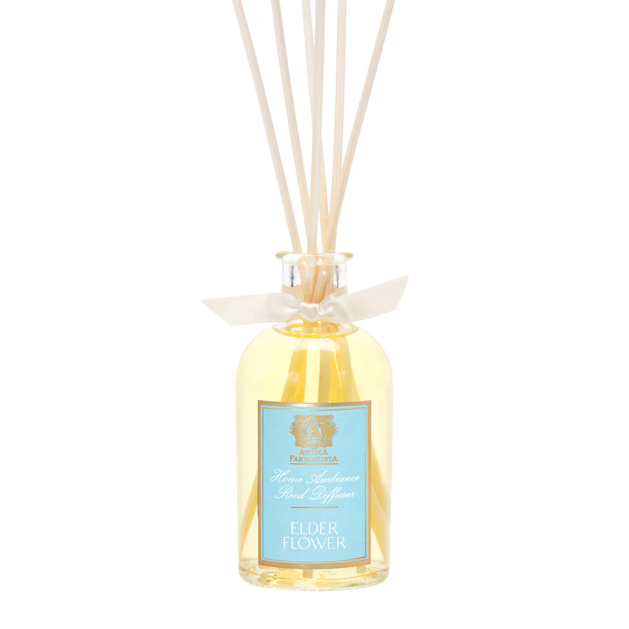 Antica Farmacista Elderflower Reed Diffuser with ribbon and reeds