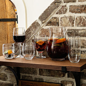 Juliska bilbao wine glass tumbler stemless wine glass large tumbler footed goblet and pitcher
